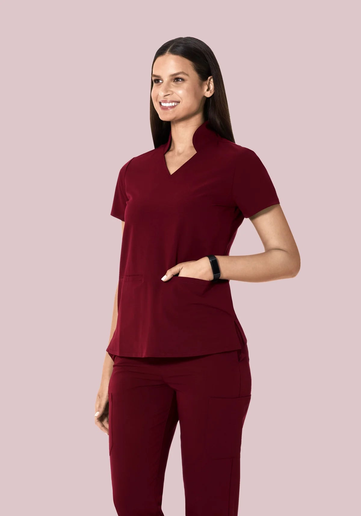 Multi Wear Collar Top Wine