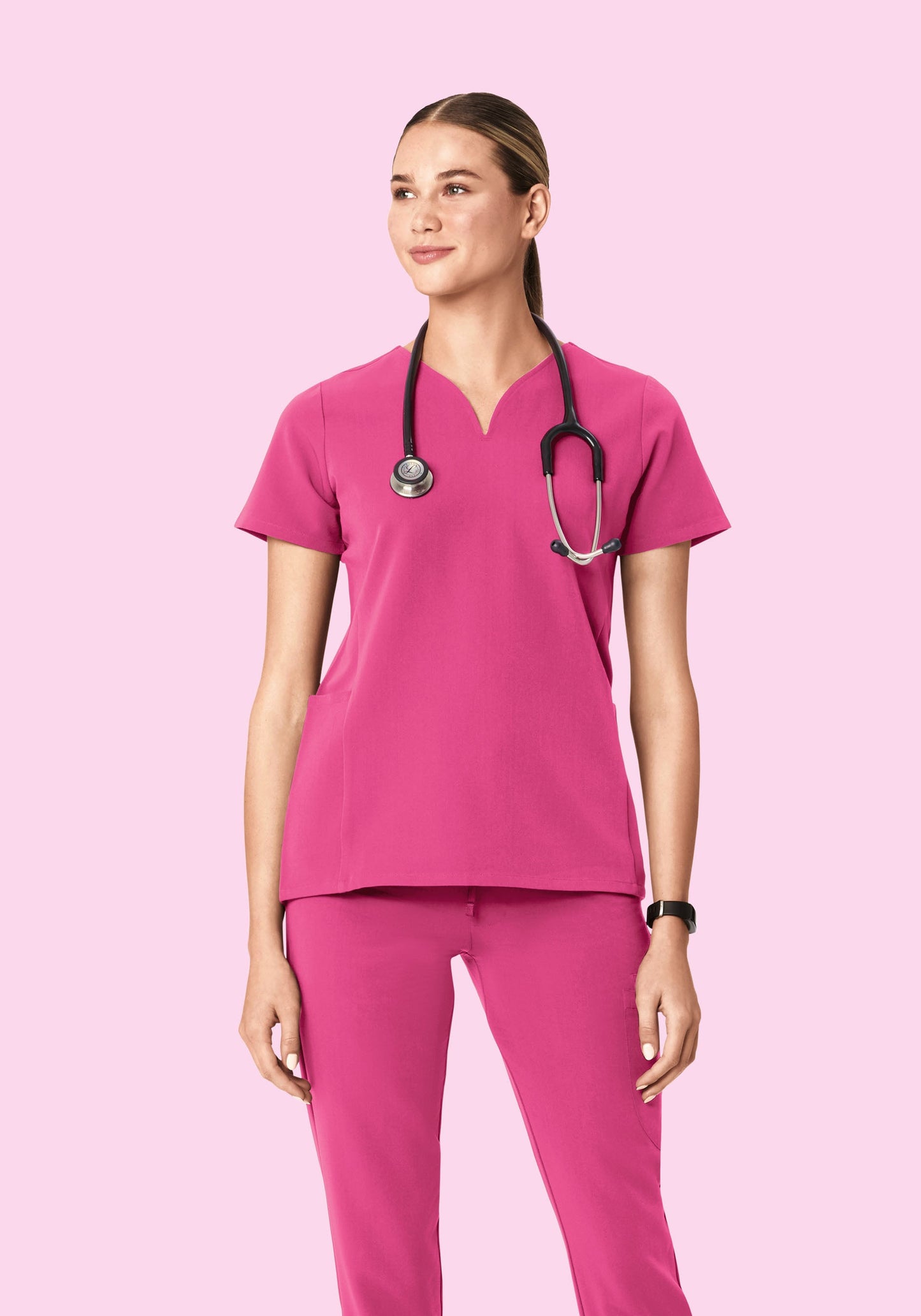 Curved V-Neck Top Bloom