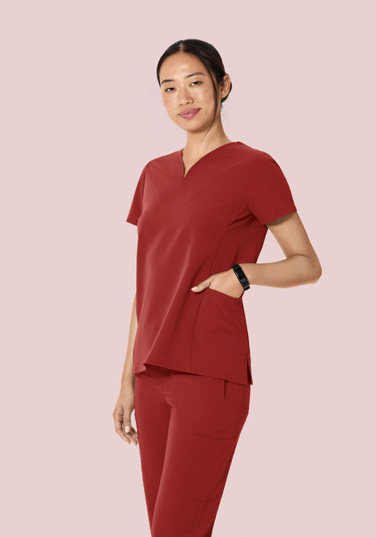 Oversized V Neck Top Rosewood