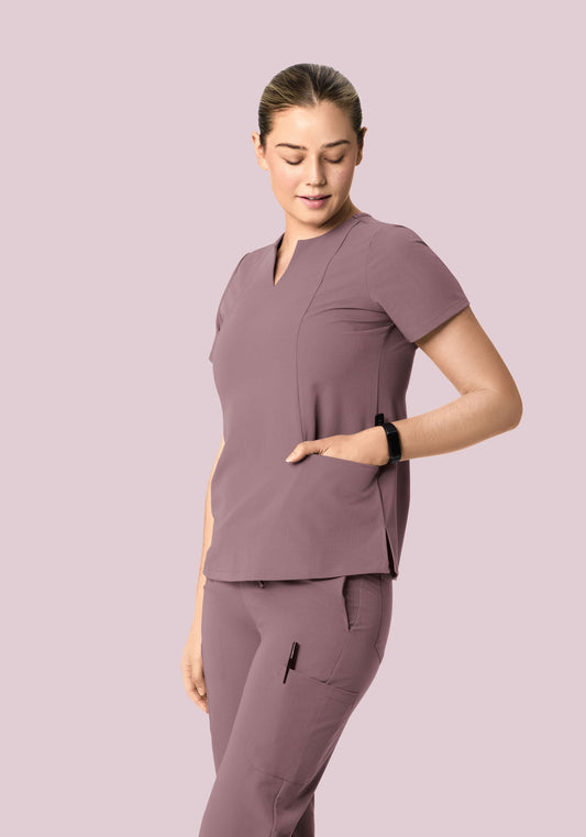 Pocket Notch Neck Top Moondust