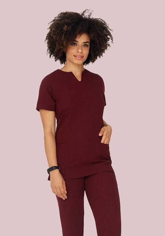Pocket Notch Neck Top Wine