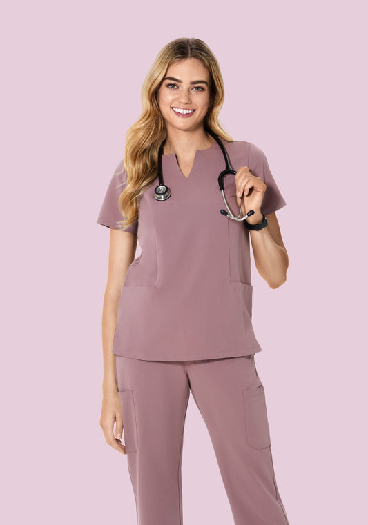5 Pocket Notch Neck Top Dusk