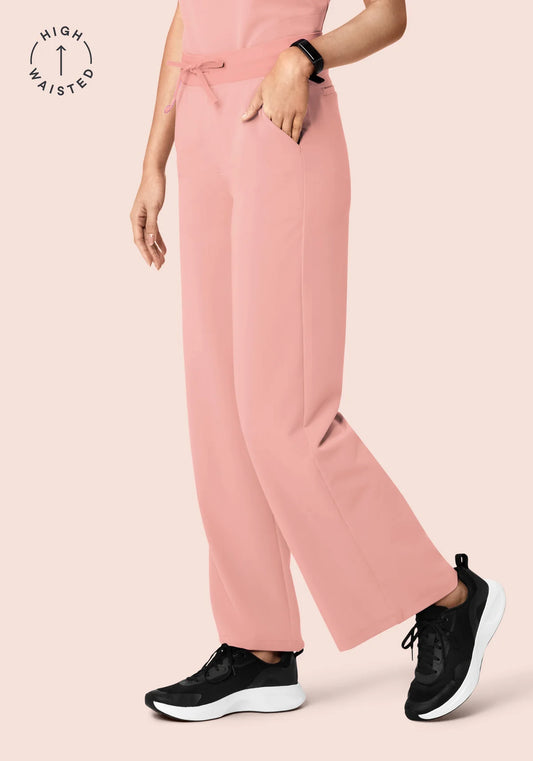 High Waisted Wide Leg Dusty Pink